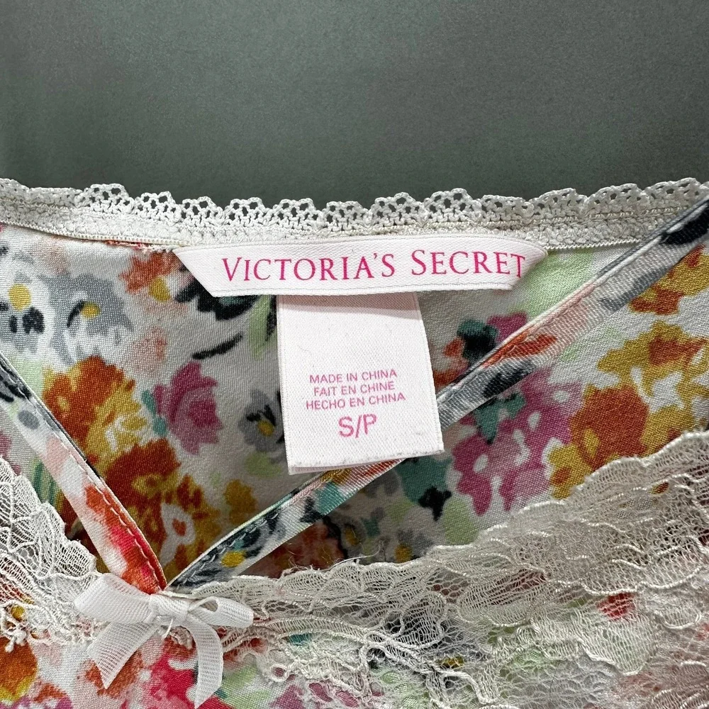 Victorias Secret Floral Cami Mini Slip Dress Lace‎ Womens S Chemise Y2K Babydoll - Picture 7 of 10